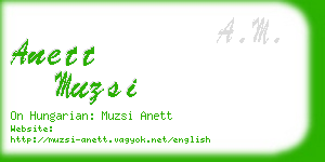 anett muzsi business card